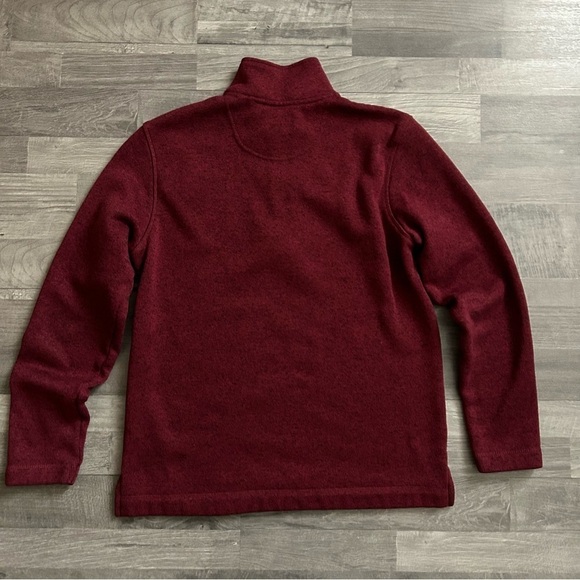 Wrangler Men's Red Long Sleeve Fleece Quarter Zip Sweater S - Picture 7 of 7